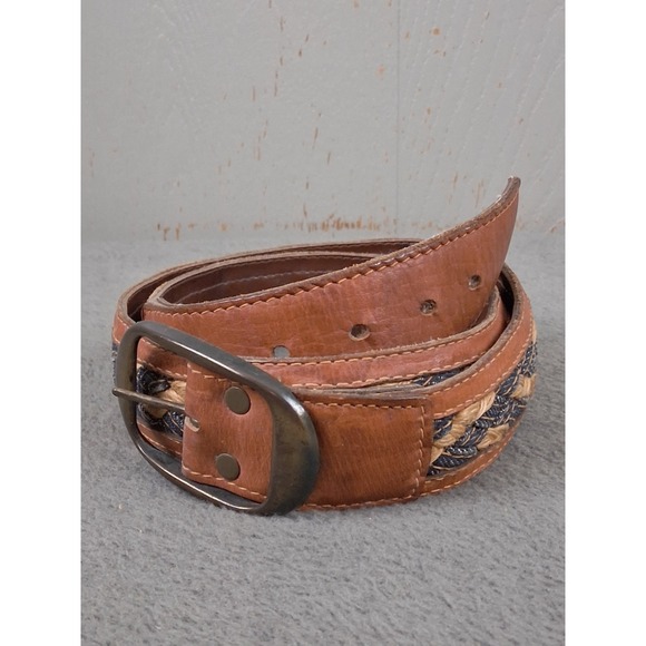 Levi's Other - Levi Strauss Mens Brown Cowhide Braided Leather Belt Sz 36 Vintage Work Dress